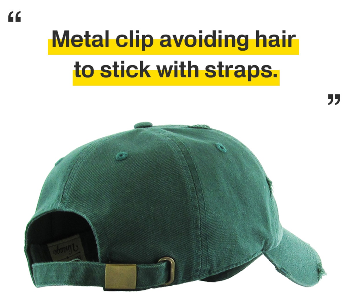 Hunter Green Distressed Vintage Baseball Cap Back Side View
